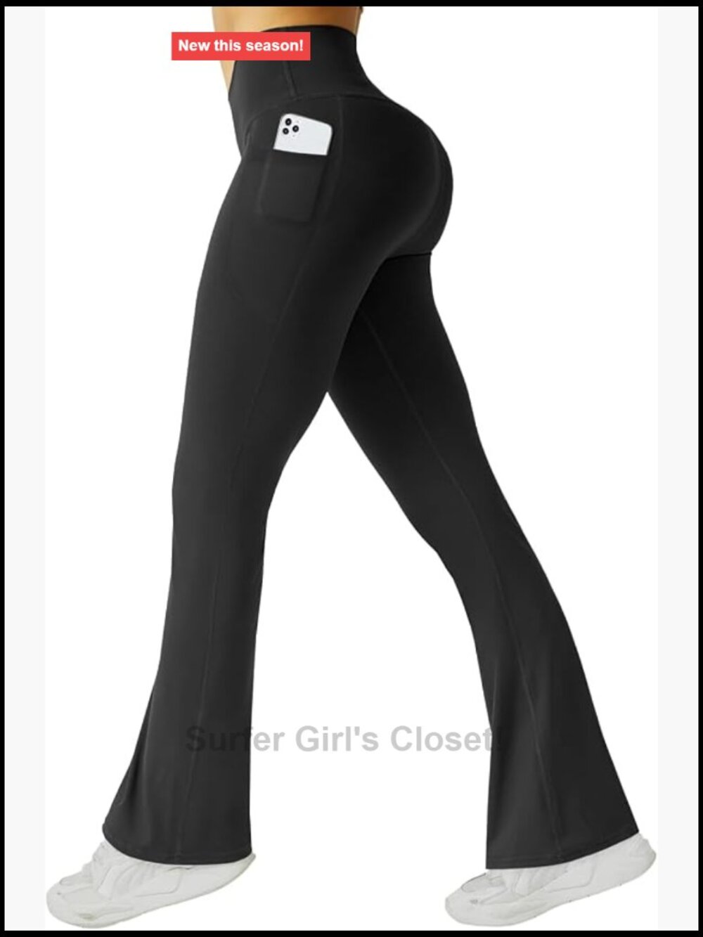 High Waist Flare Yoga Pants with Pockets Bootcut Workout Leggings Tummy Control